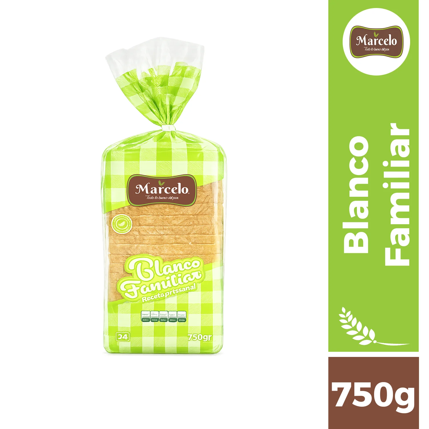 Pan de molde blanco artesanal 750g Marcelo
