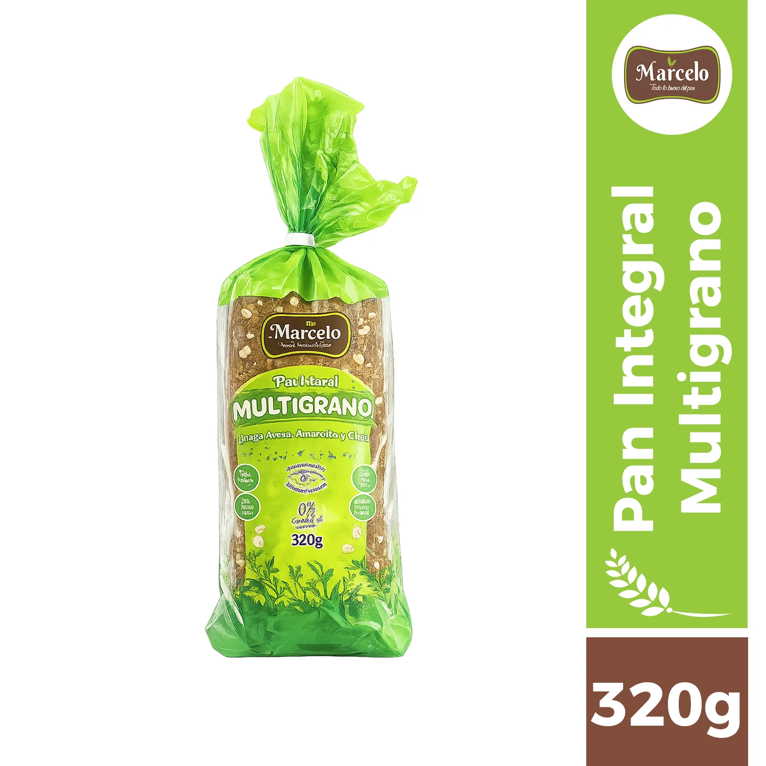 Pan de molde integral multigrano 320g Marcelo