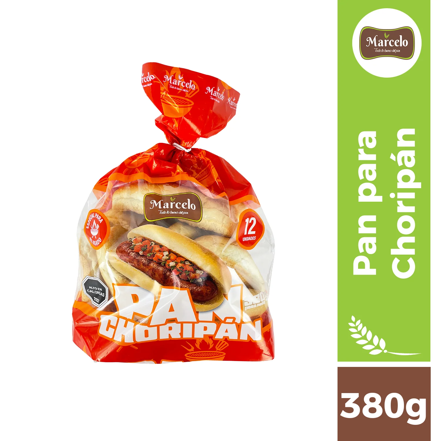 Pan para choripan 12 unidades 380g Marcelo