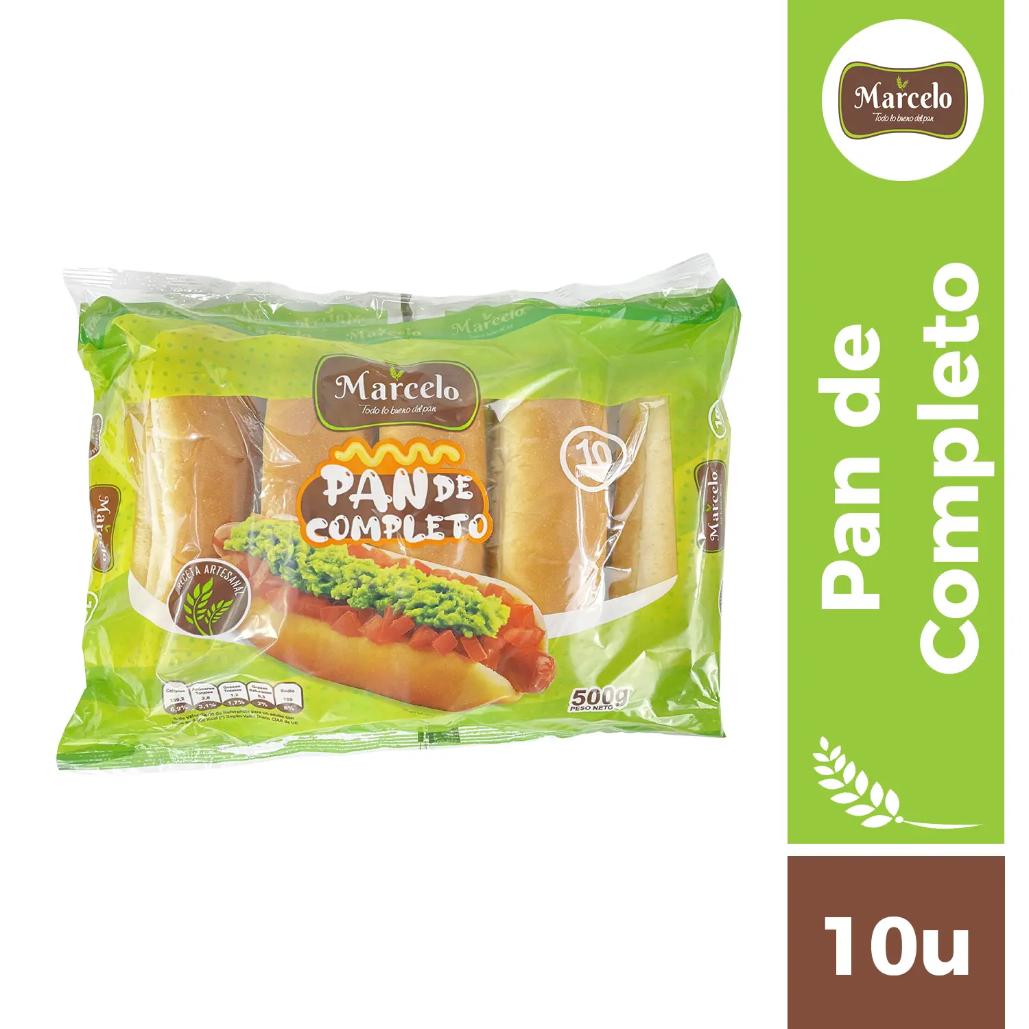 Pan de completo 10 unidades Marcelo