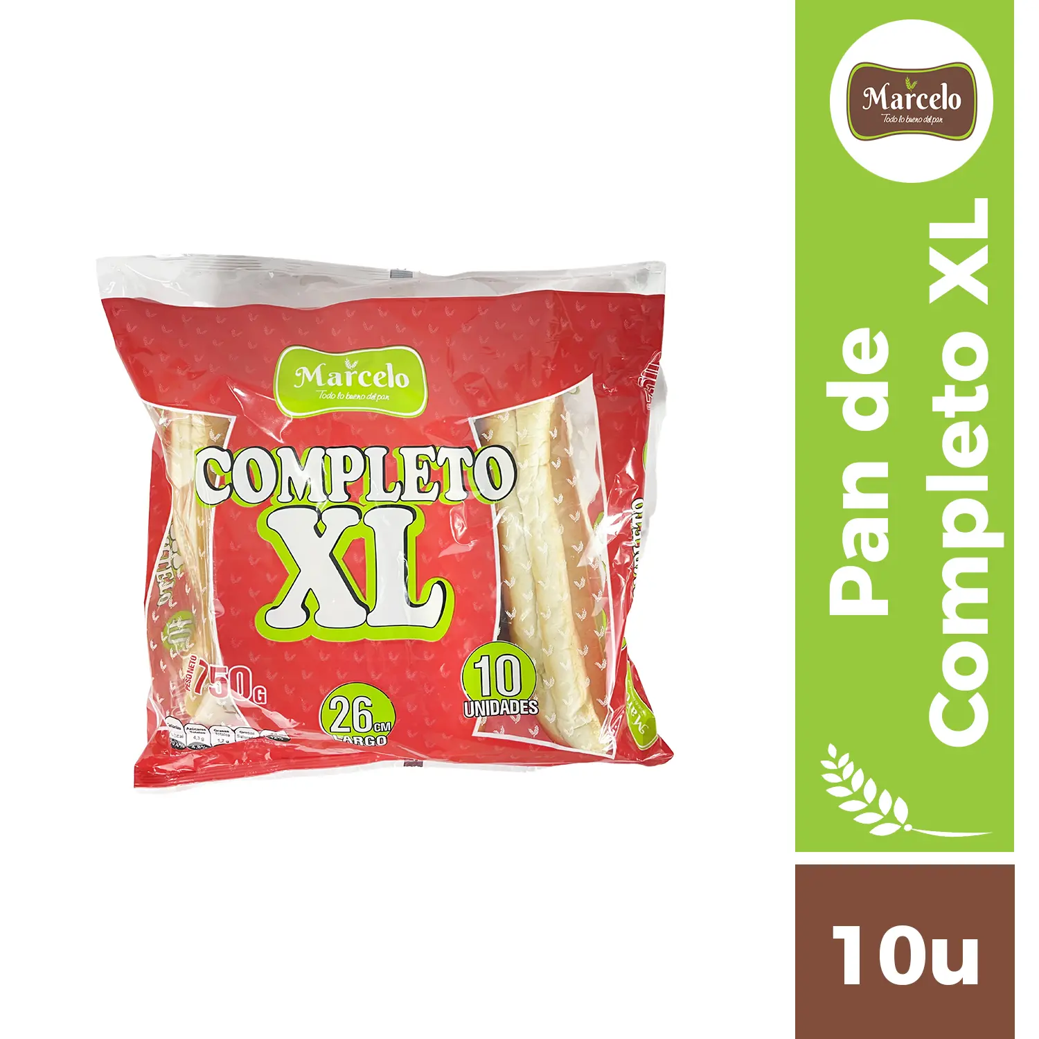 Pan para completo XL 10u 26cm Marcelo