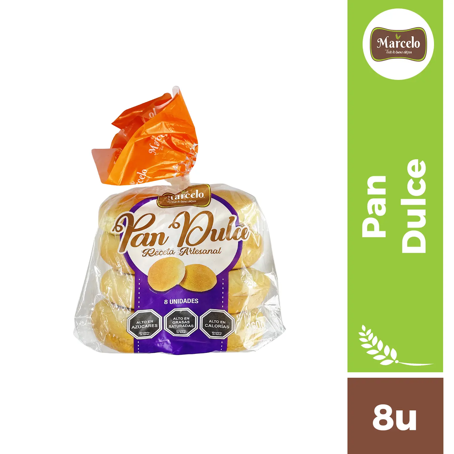 Pan dulce artesanal 8u 360g Marcelo