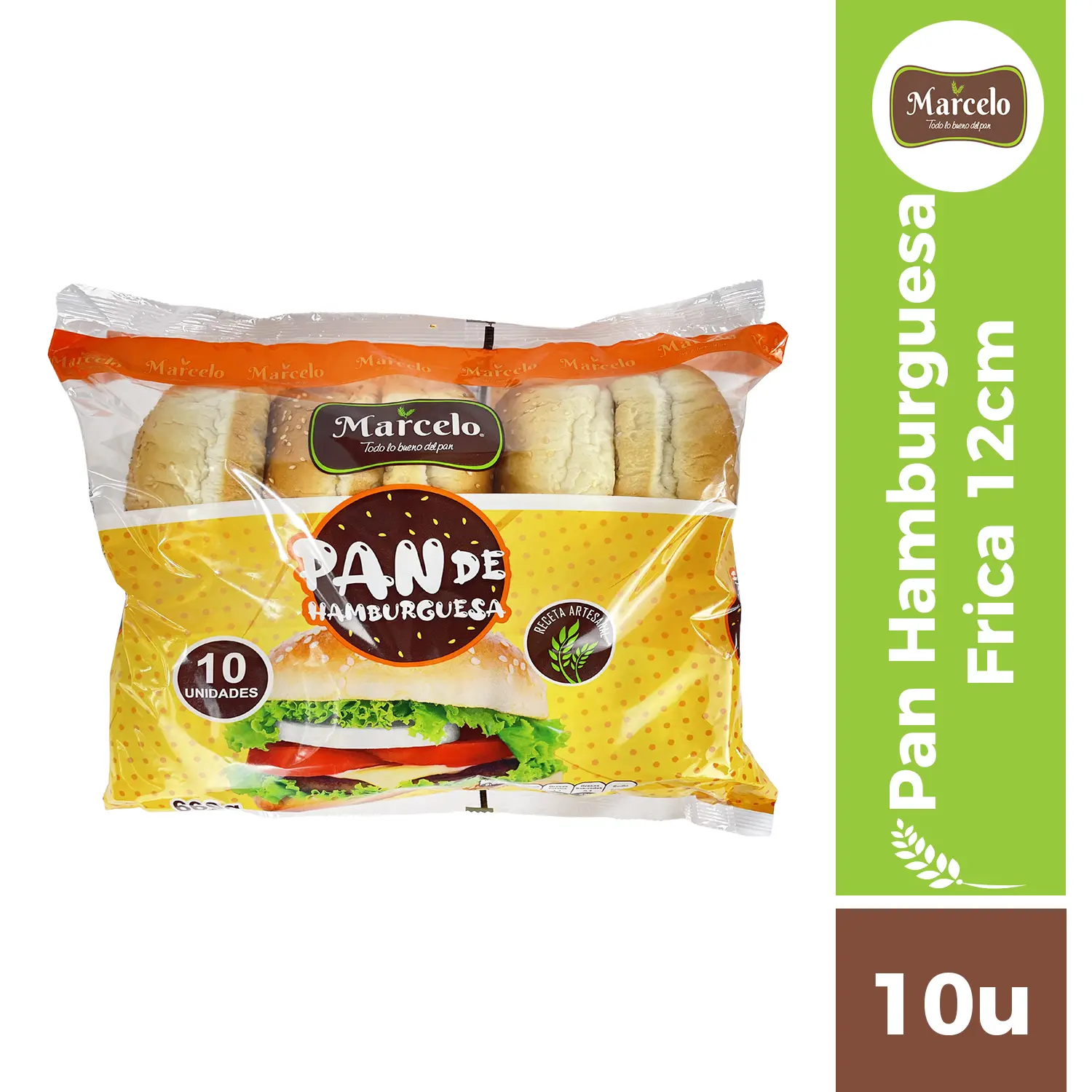Pan para hamburguesa frica 12cm 10u Marcelo