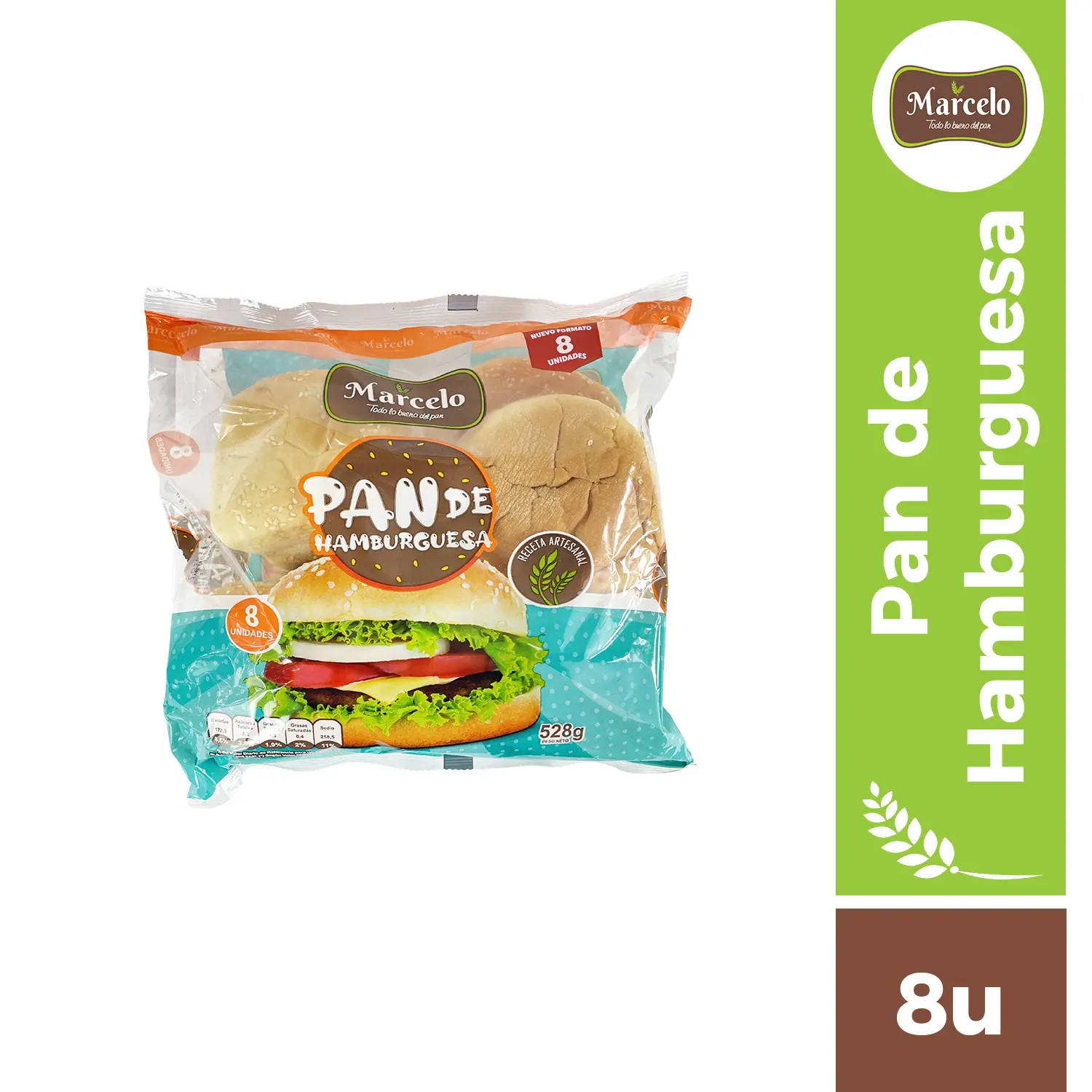 Pan de hamburguesa frica 8u Marcelo