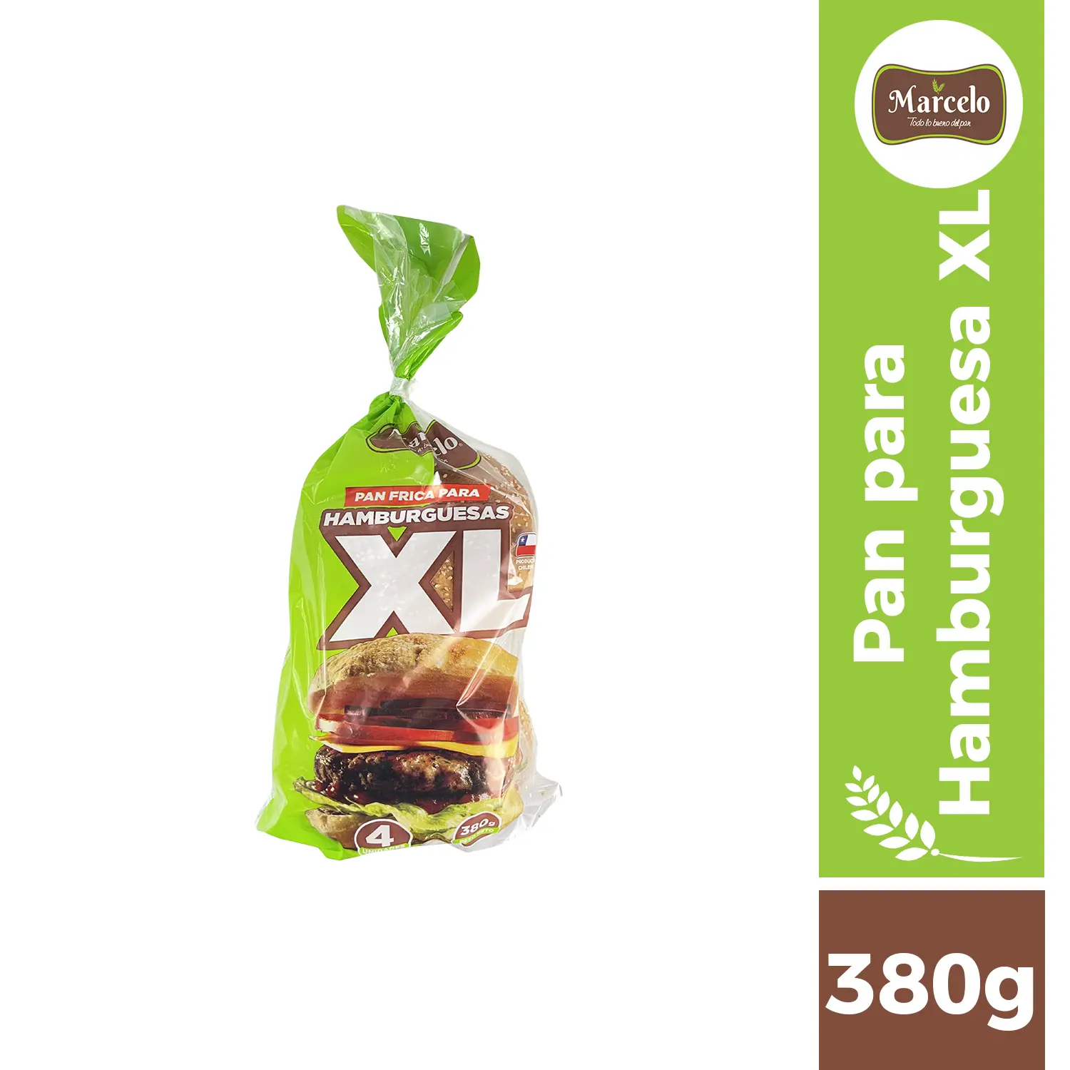 Pan para hamburguesa frica XL 4u 380g Marcelo