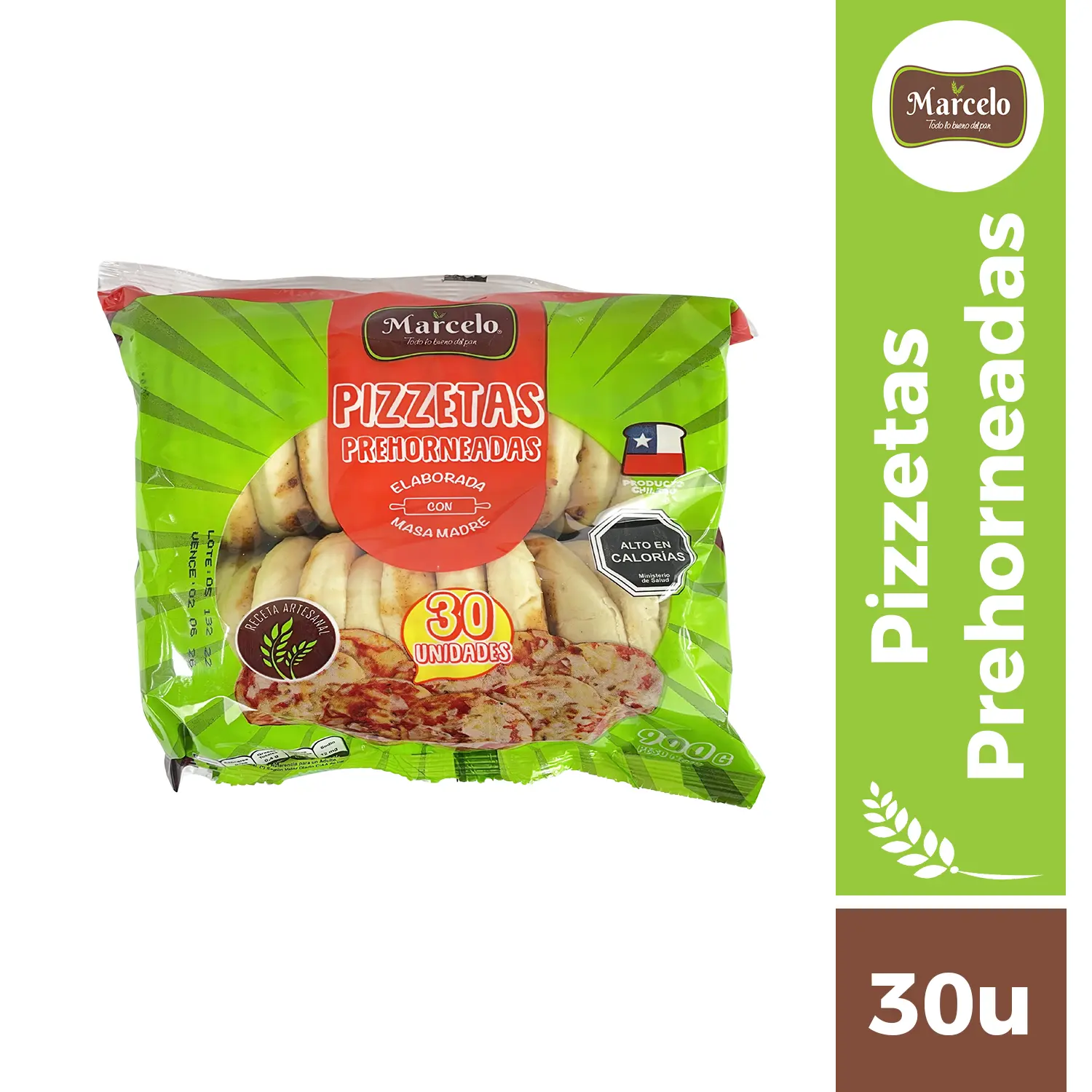 Masas pizzetas prehorneadas 30u Marcelo
