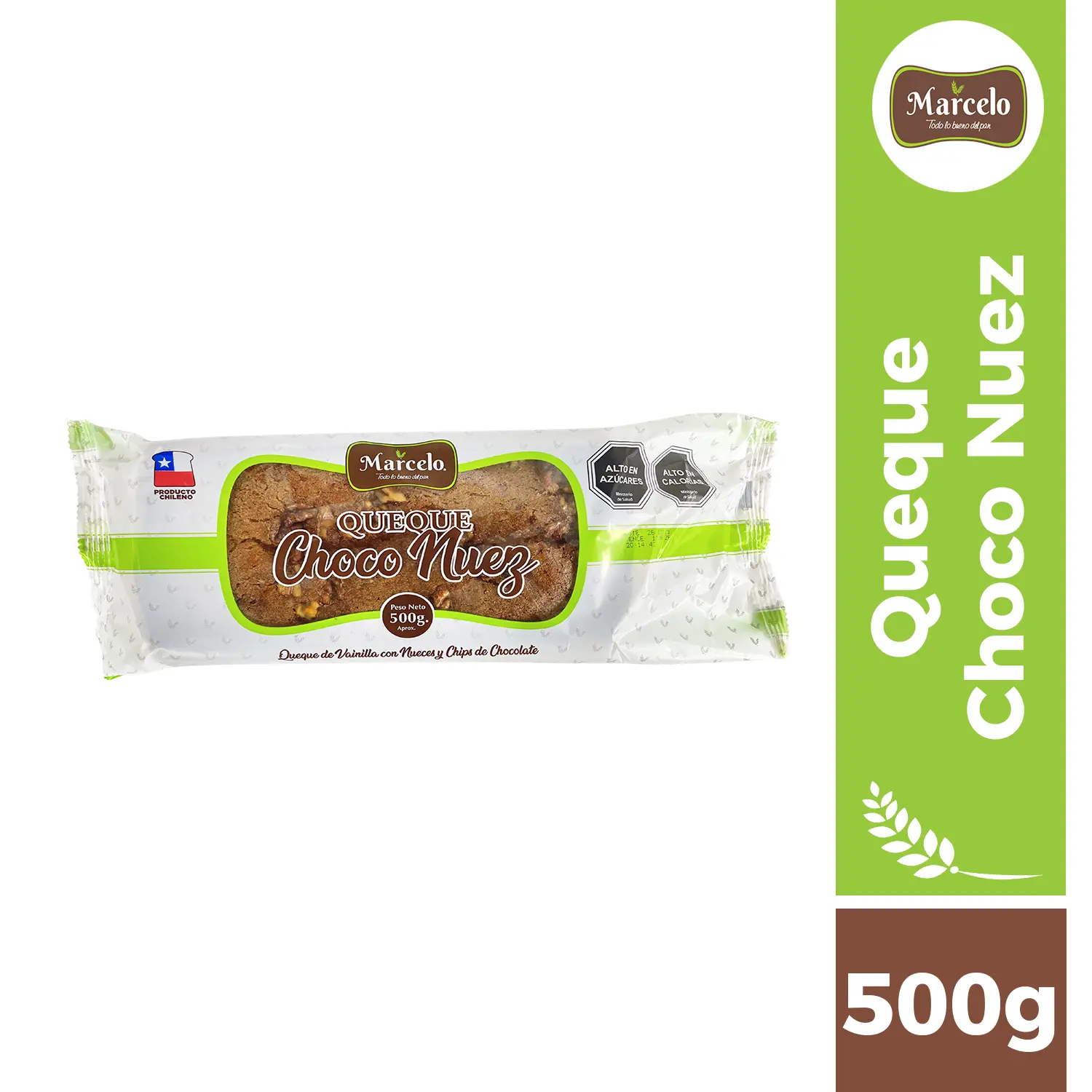 Queque choco nuez 500g Marcelo