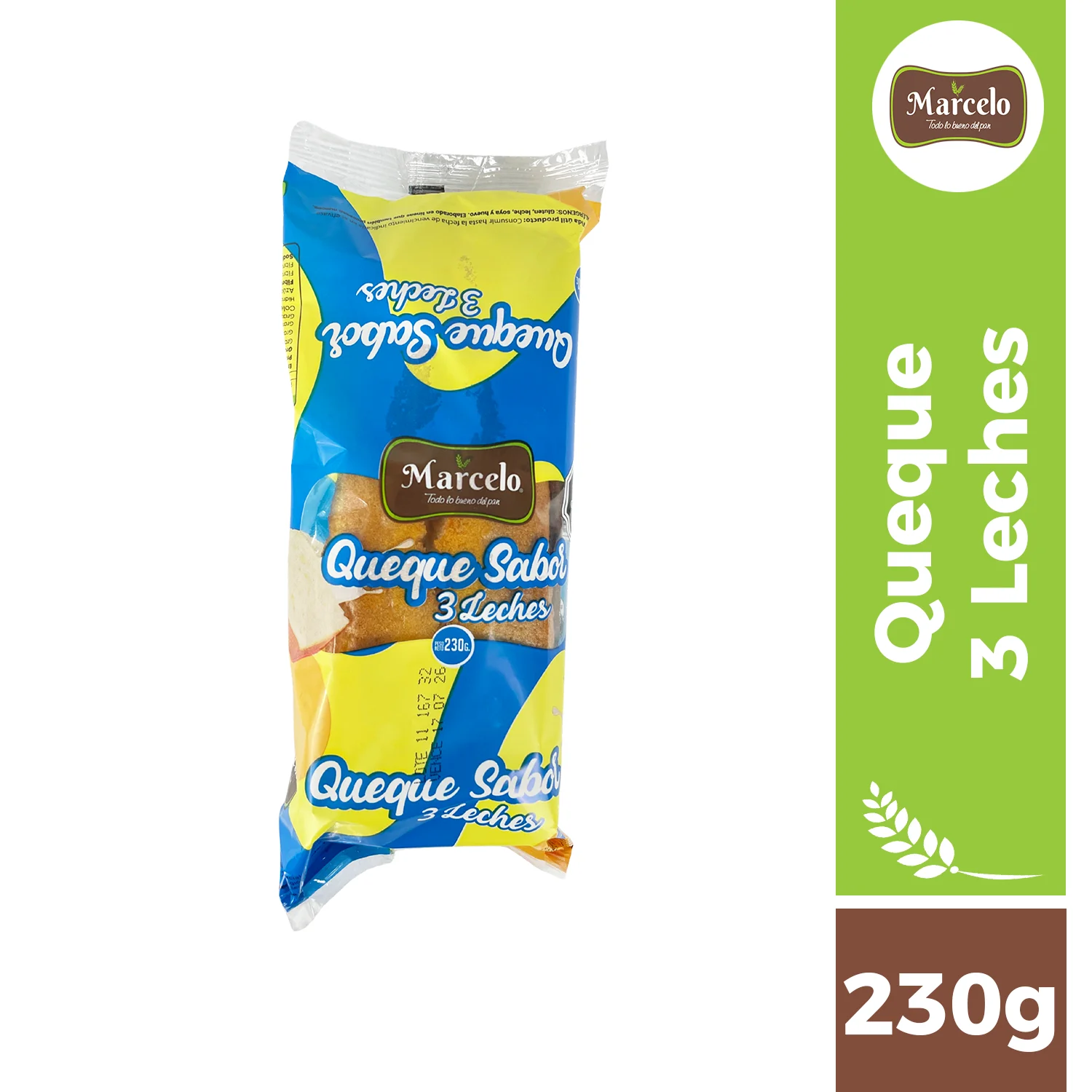 Queque sabor 3 leches 230g Marcelo