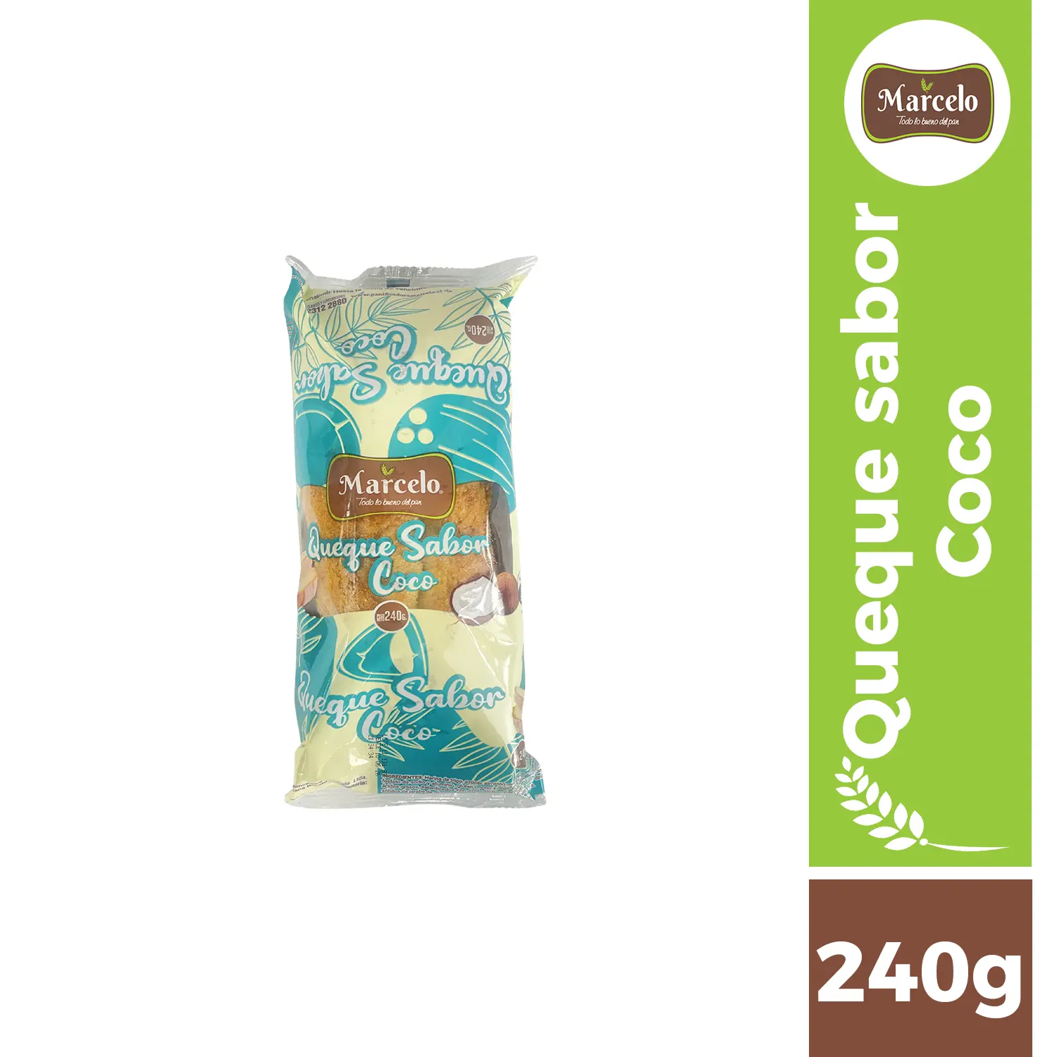 Queque sabor coco 240g Marcelo