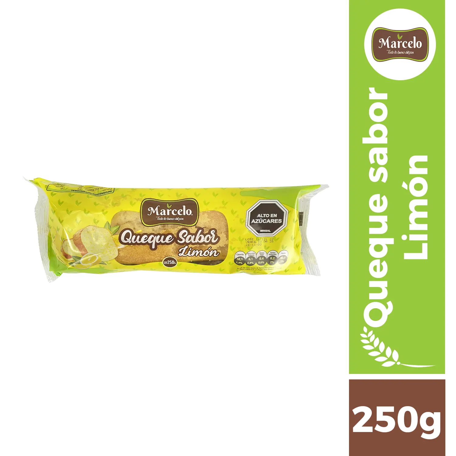 Queque sabor limon 250g Marcelo