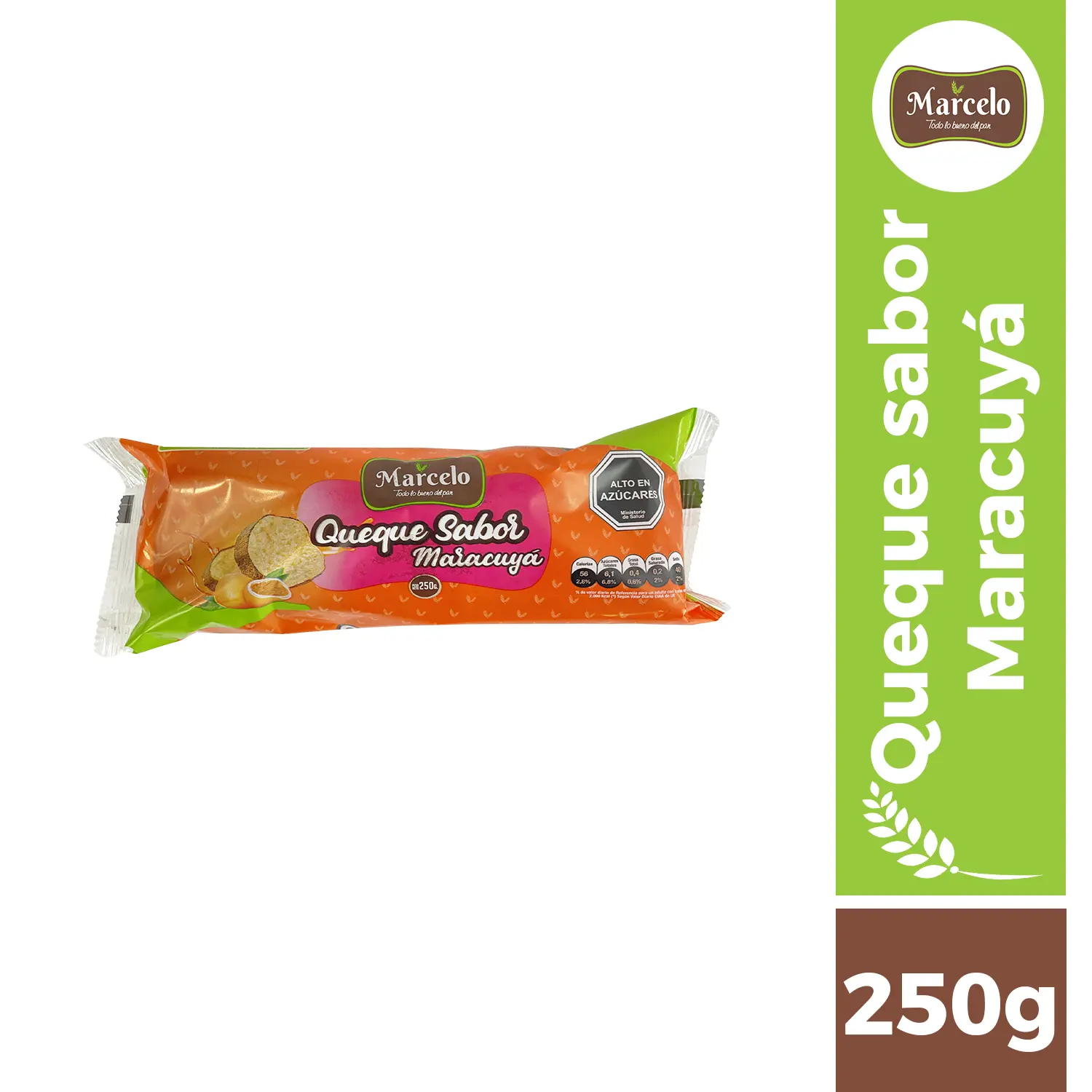 Queque sabor maracuya 250g Marcelo