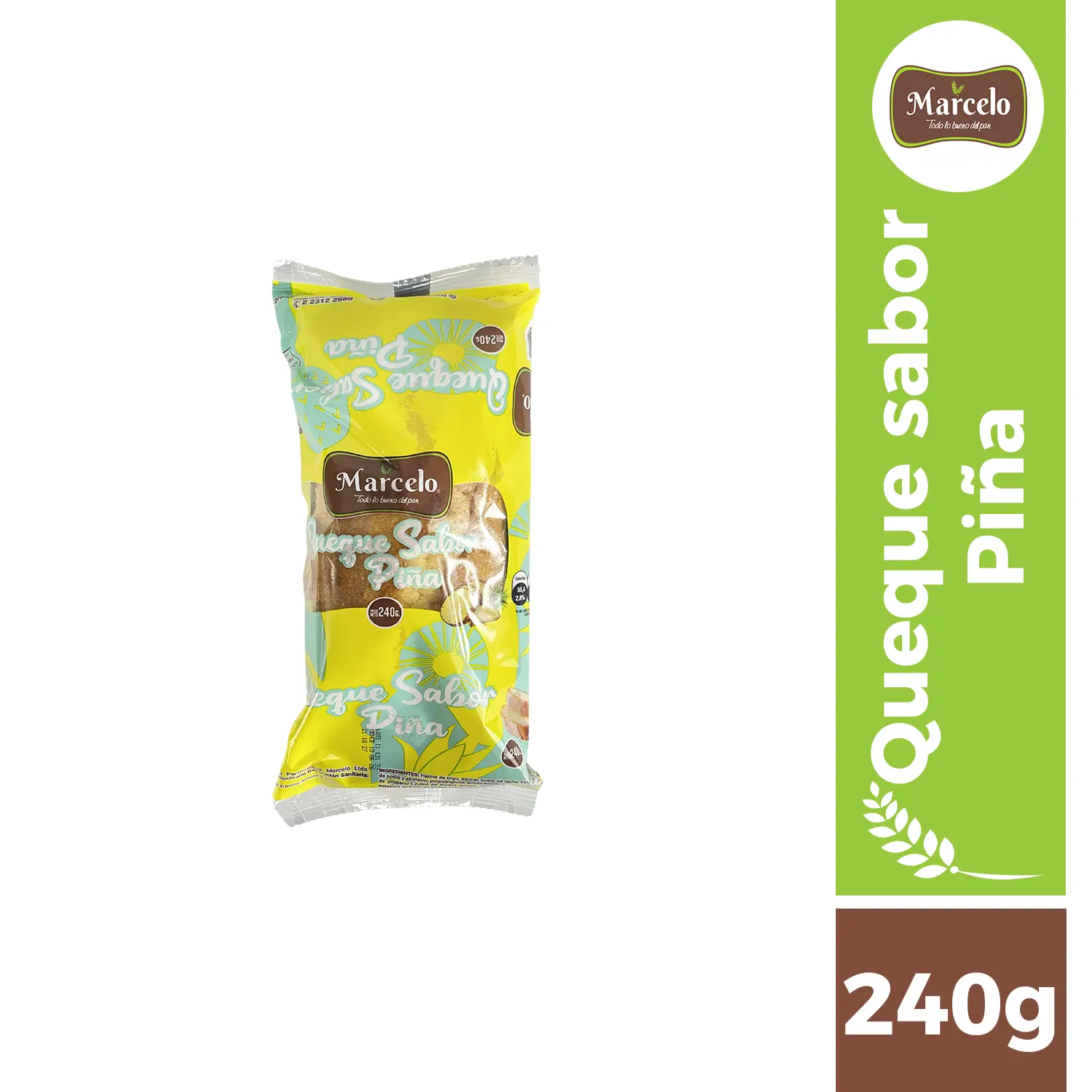 Queque sabor piña 240g Marcelo