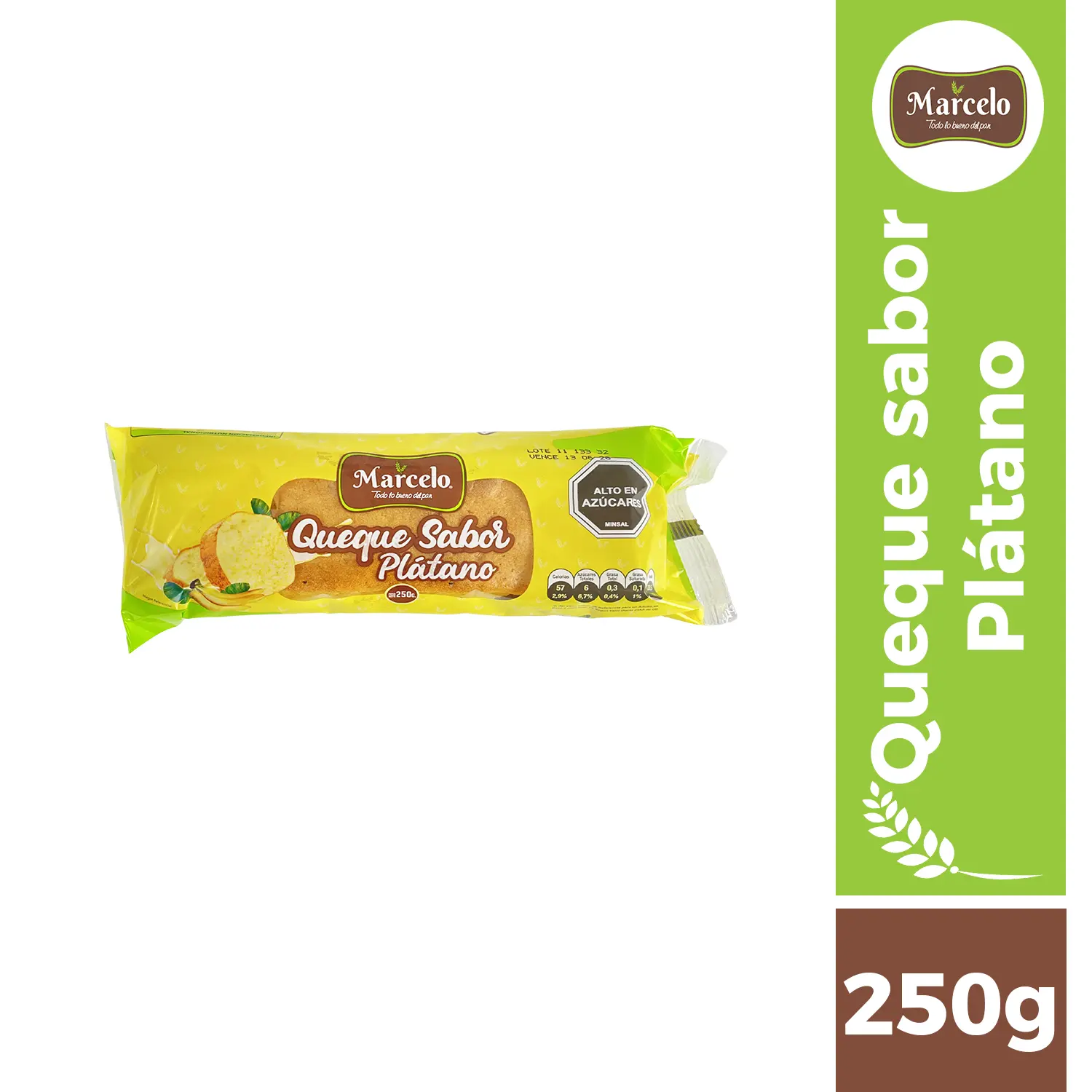 Queque sabor platano 250g Marcelo