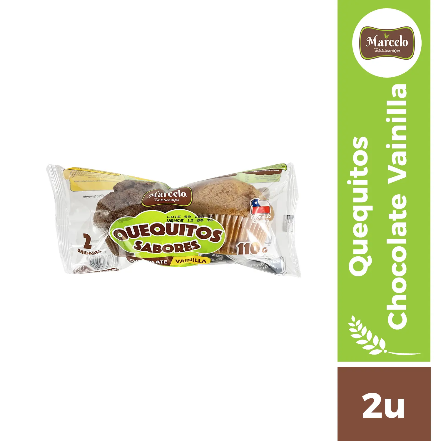 Quequitos chocolate vainilla 2u Marcelo
