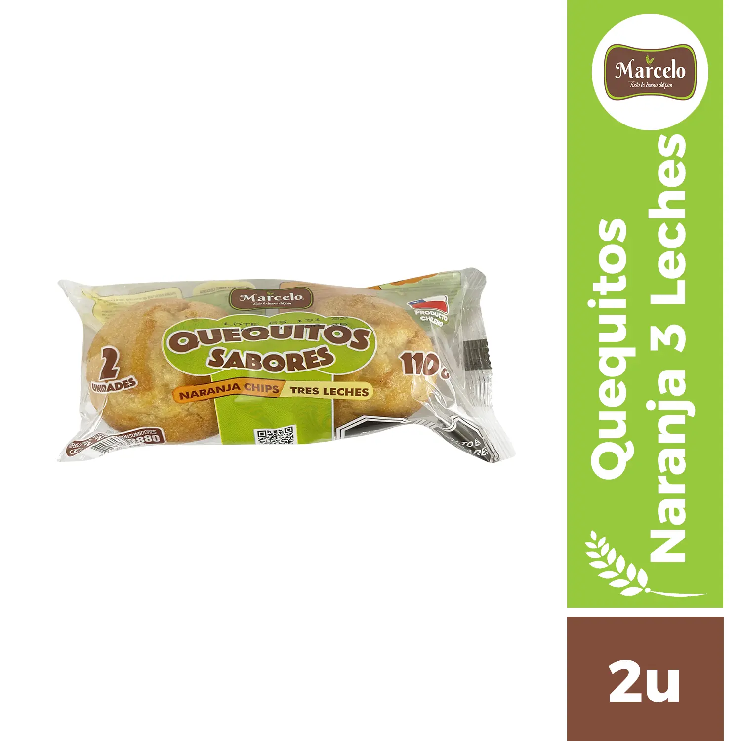 Quequitos naranja tres leches 2u Marcelo