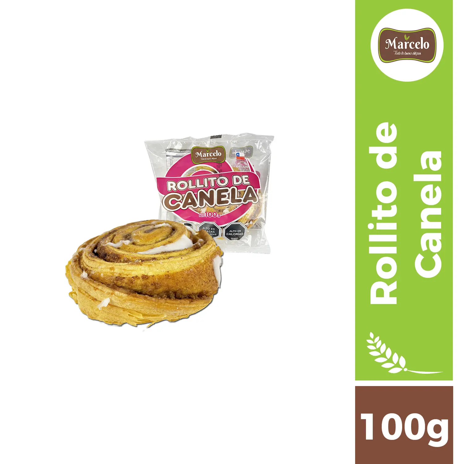 Rollito de canela glass chocolate 100g Marcelo