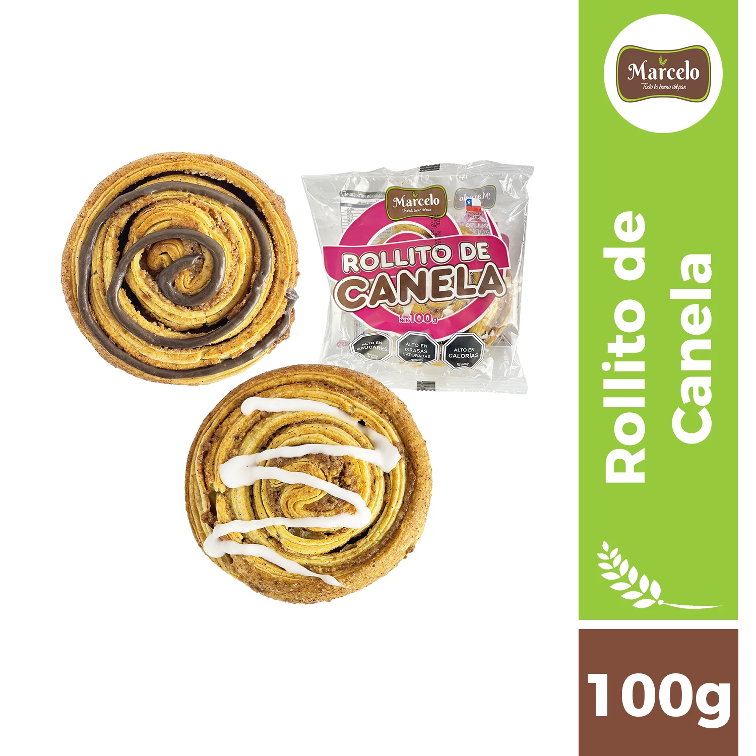 Rollito de canela sabores 100g Marcelo