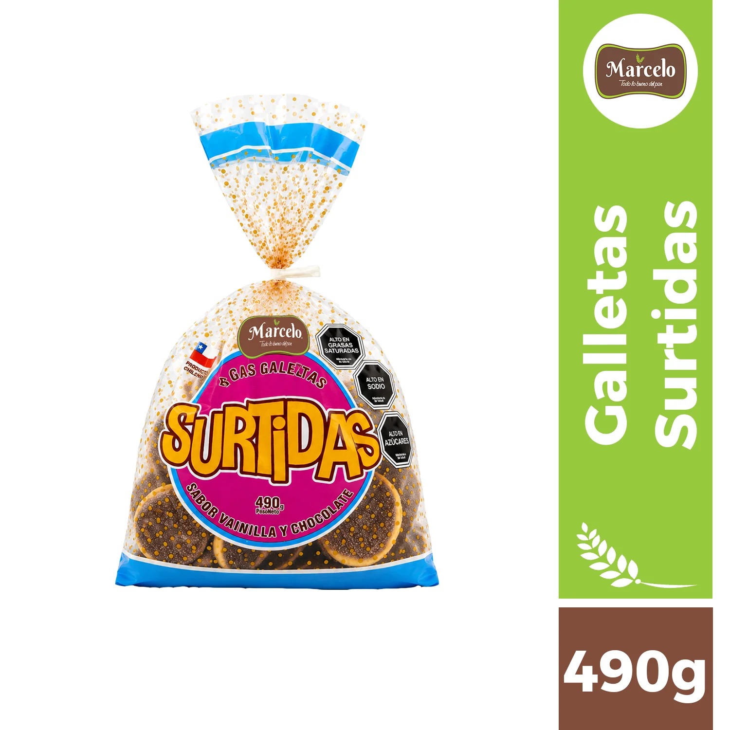 Galletas vainilla chocolate 490g Marcelo