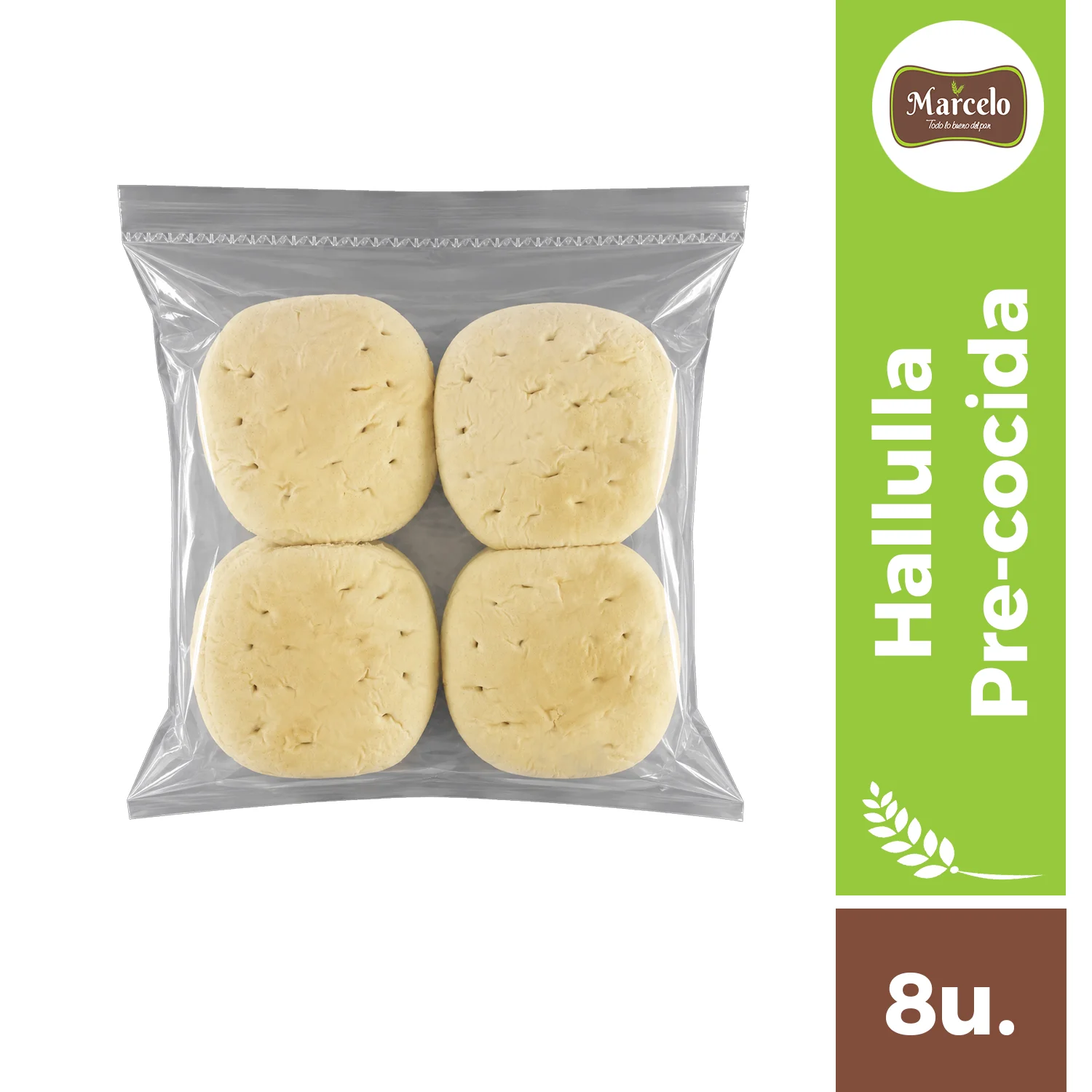 Pan precocido hallulla 8u 680g Marcelo