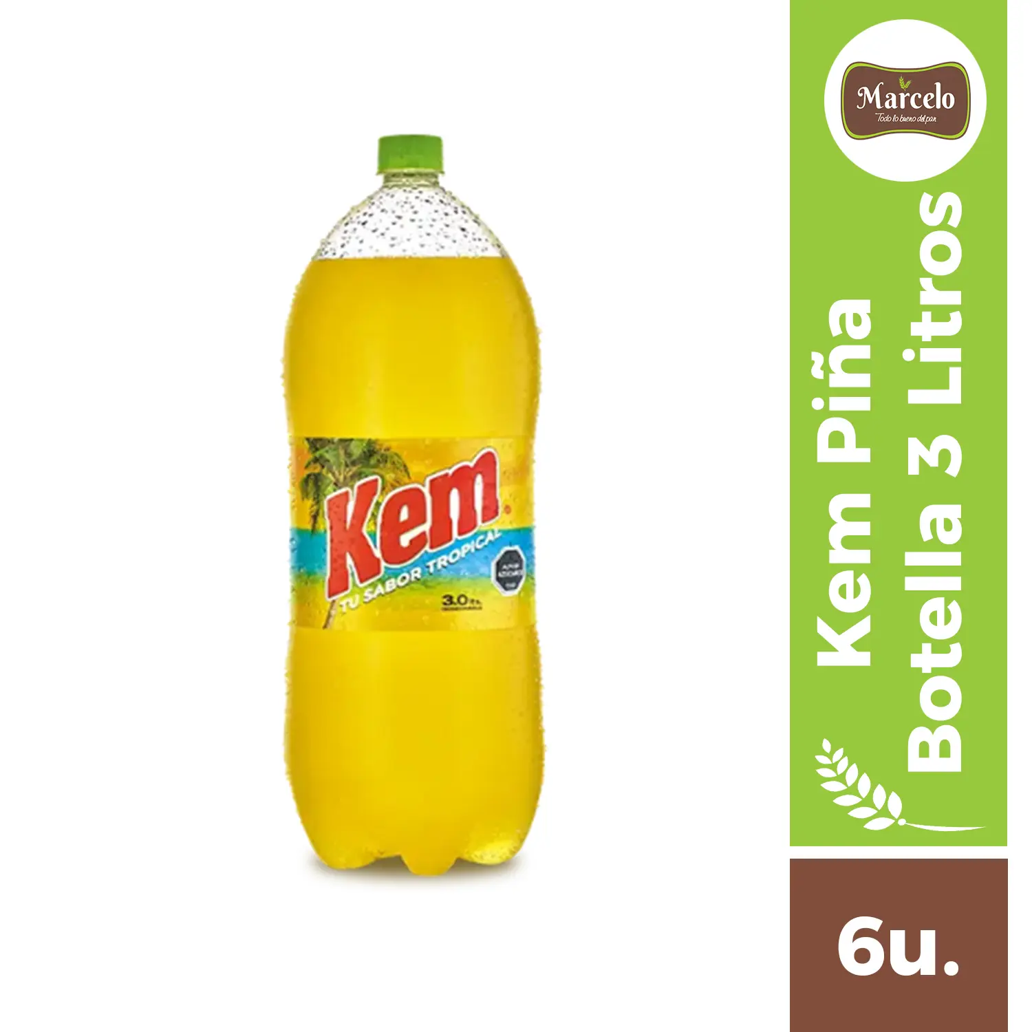 Bebida Kem Piña botella 3 litros 6 unidades