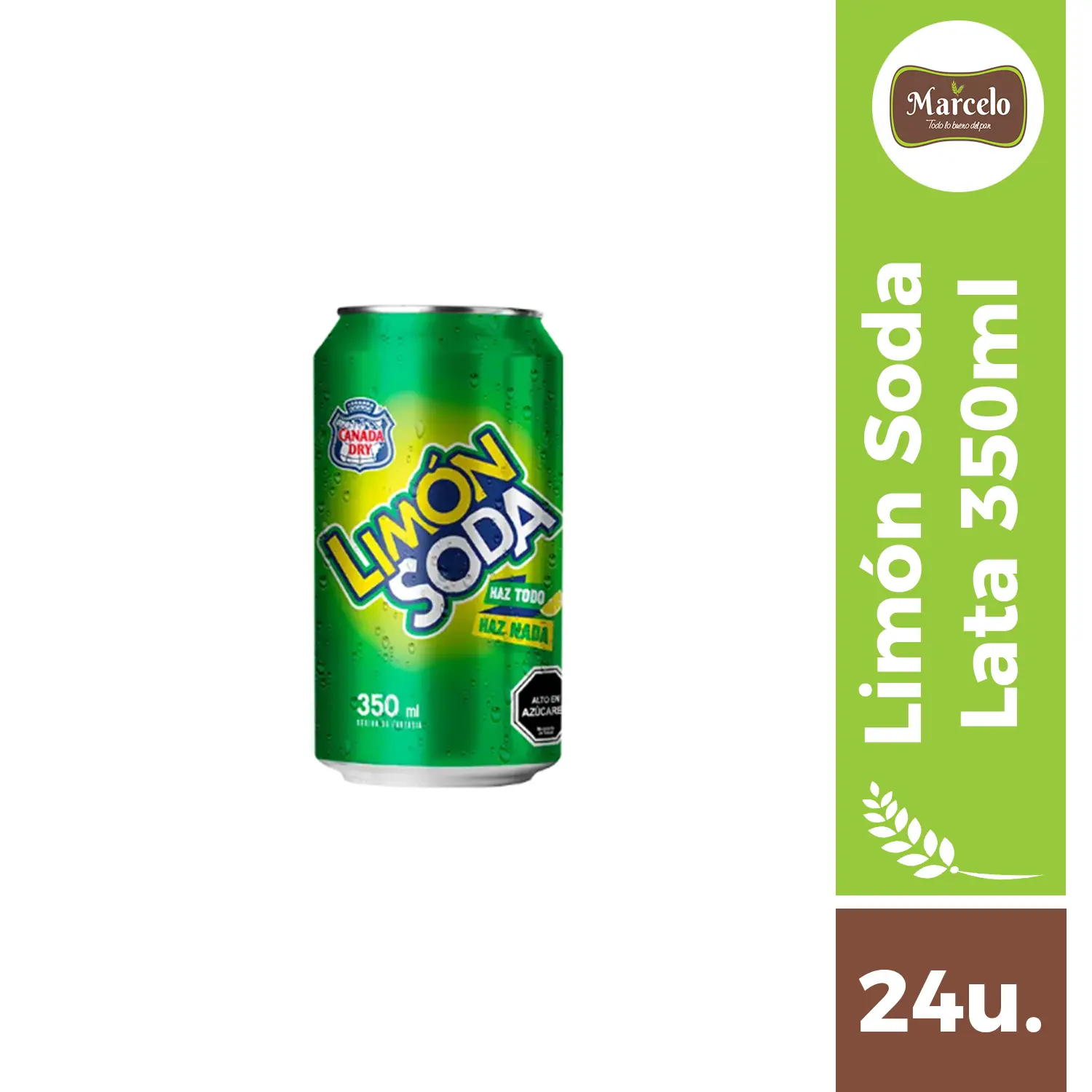 Bebida Limón Soda Lata 350ml 24 unidades
