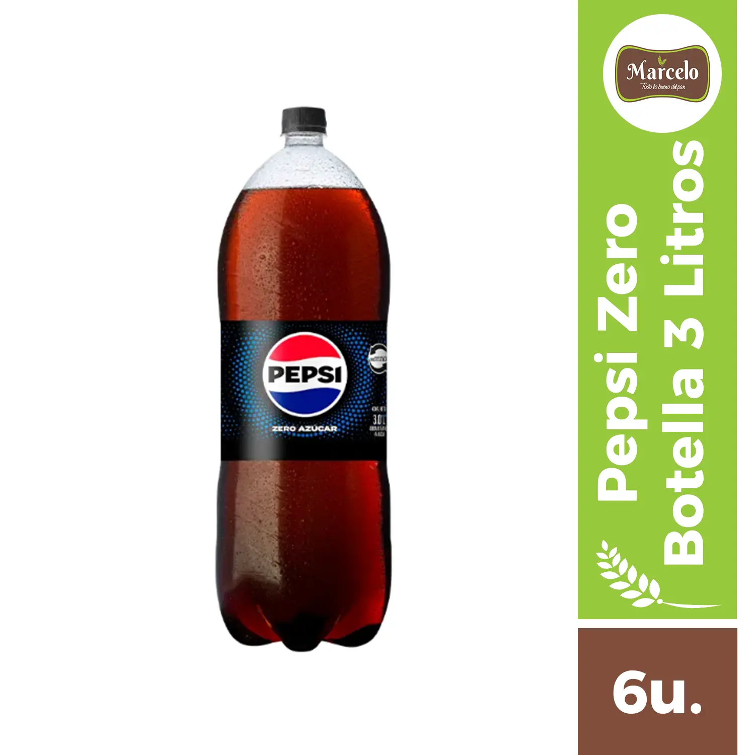 Bebida Pepsi Zero botella 3 litros 6 unidades