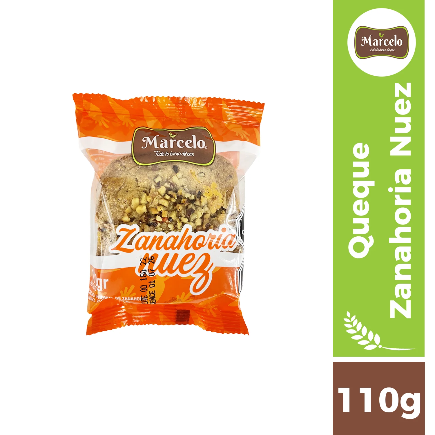 Queque zanahoria nuez 110g Marcelo